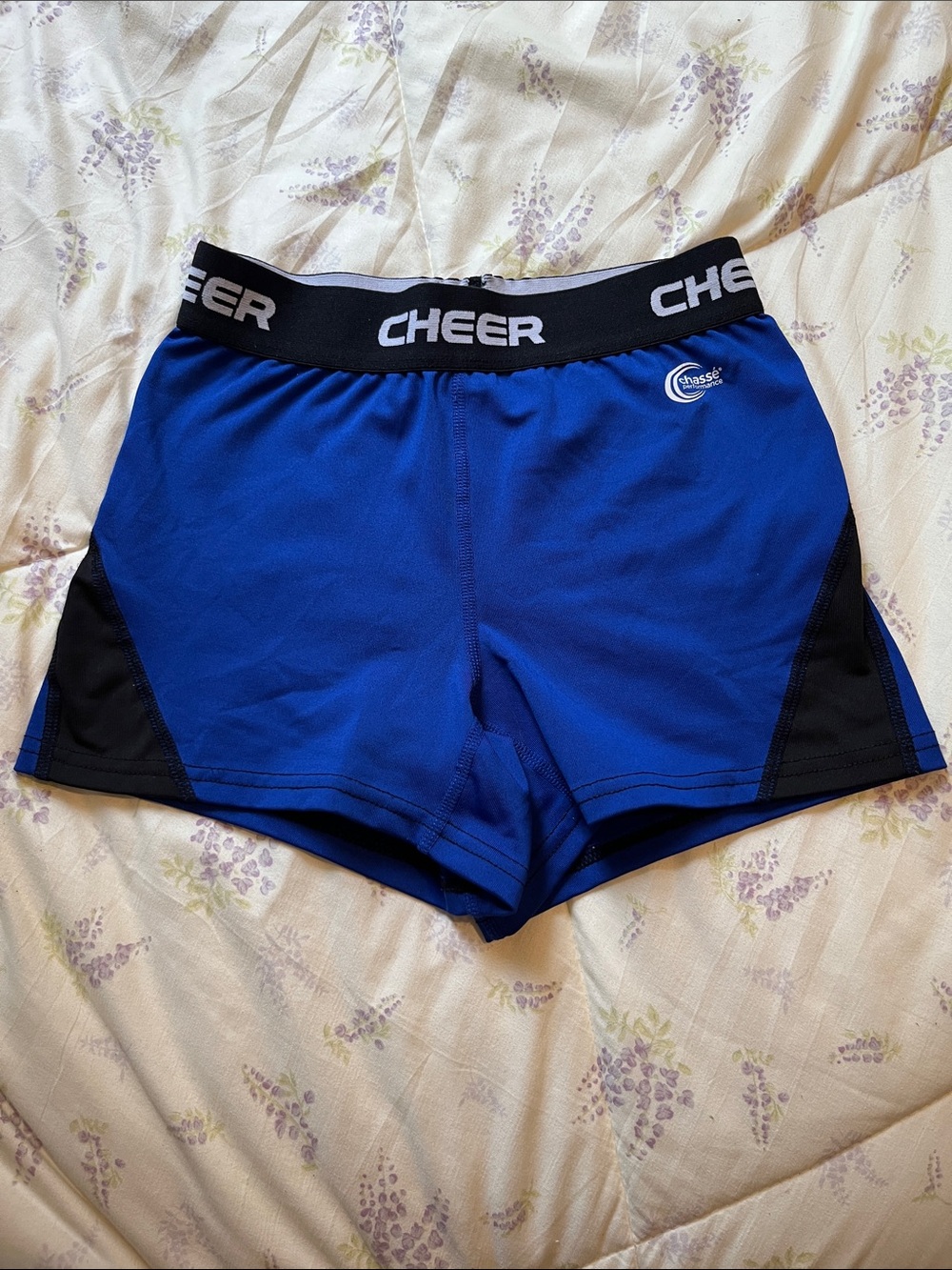 CHEER Royal Blue Athletic Shorts with Black Accents
